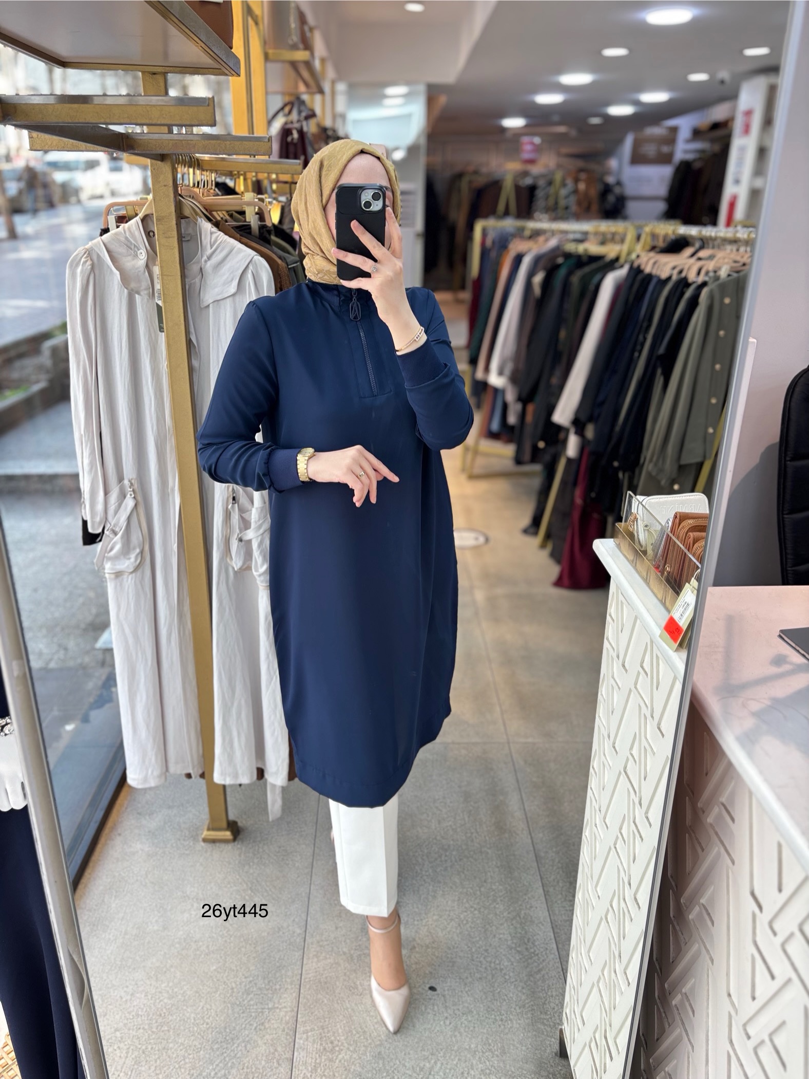 26YT445 Armine Trend Ribanalı Tunik - Görsel 4