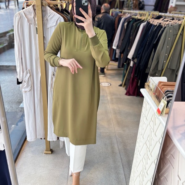 26YT445 Armine Trend Ribanalı Tunik - Görsel 12