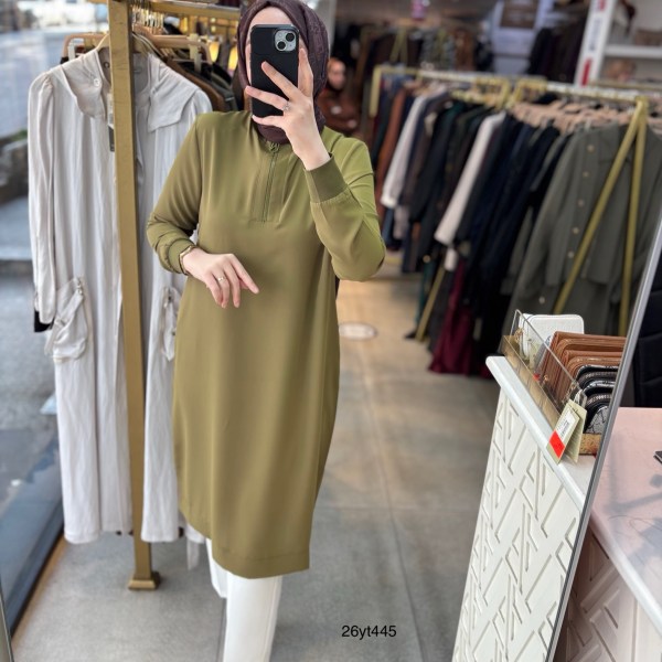 26YT445 Armine Trend Ribanalı Tunik - Görsel 10