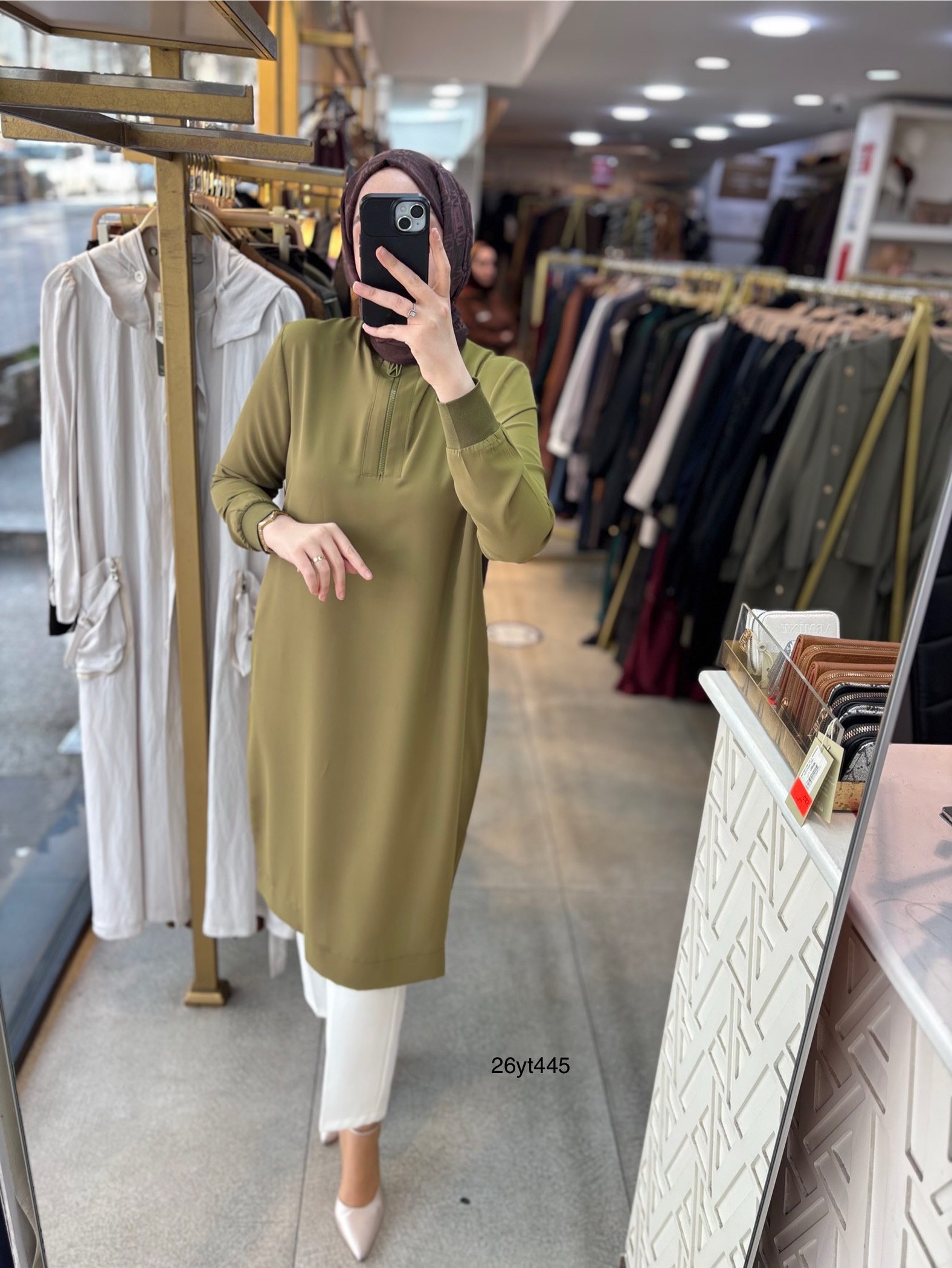 26YT445 Armine Trend Ribanalı Tunik - Görsel 10