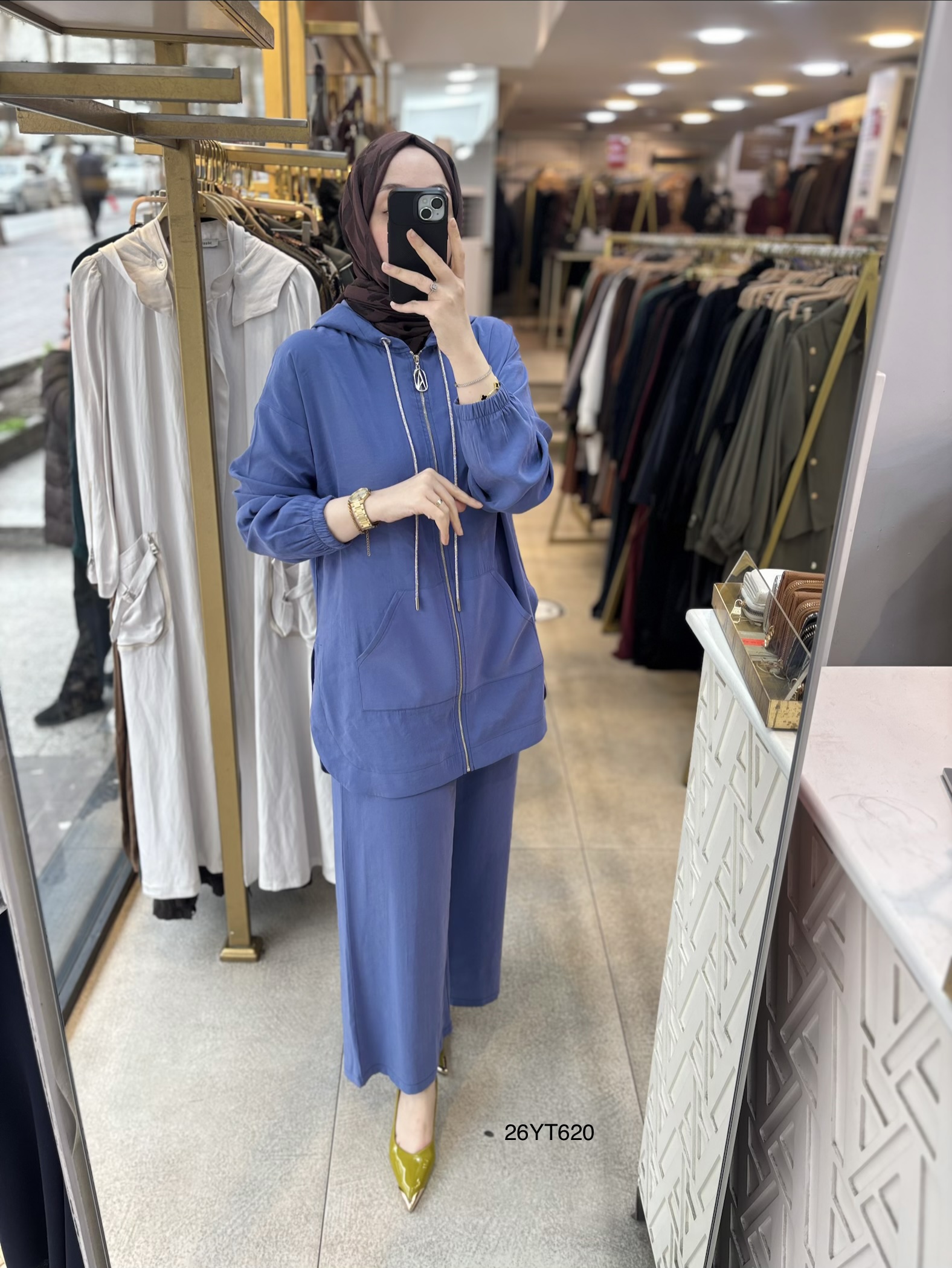 26YT620 Önden Fermuarlı Kapüşonlu Spor Takım - Görsel 8