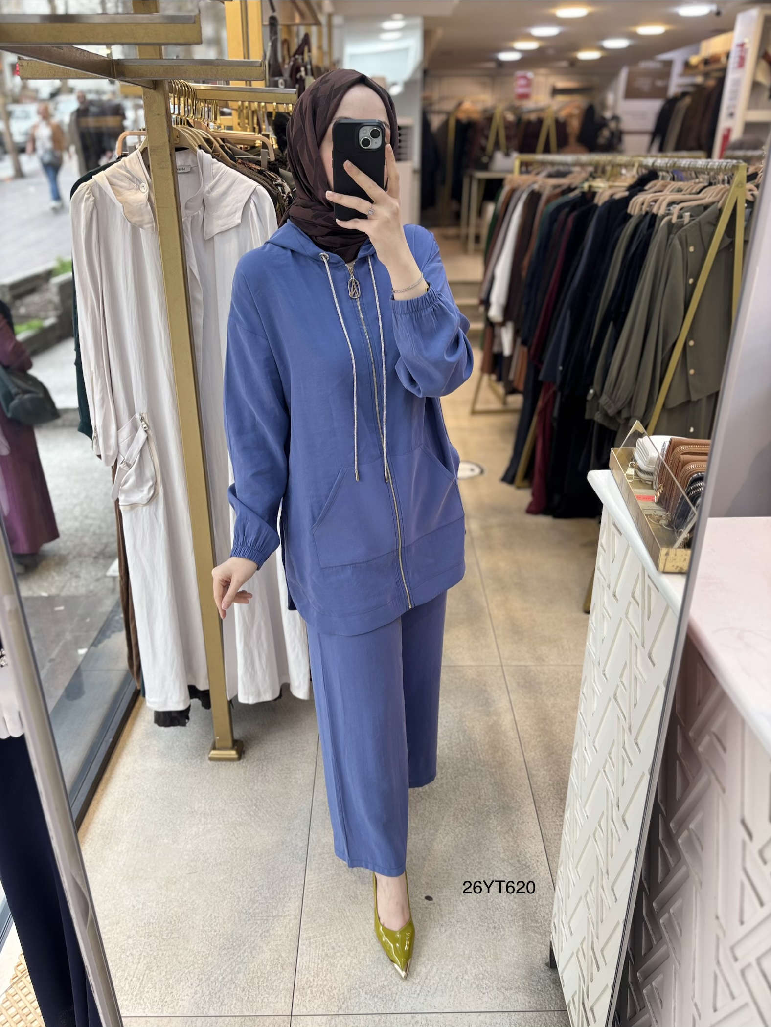 26YT620 Önden Fermuarlı Kapüşonlu Spor Takım - Görsel 12