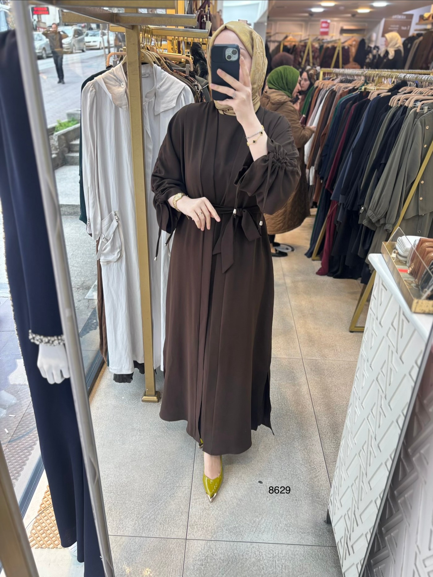 8629 Belden Bağlamalı Elbise