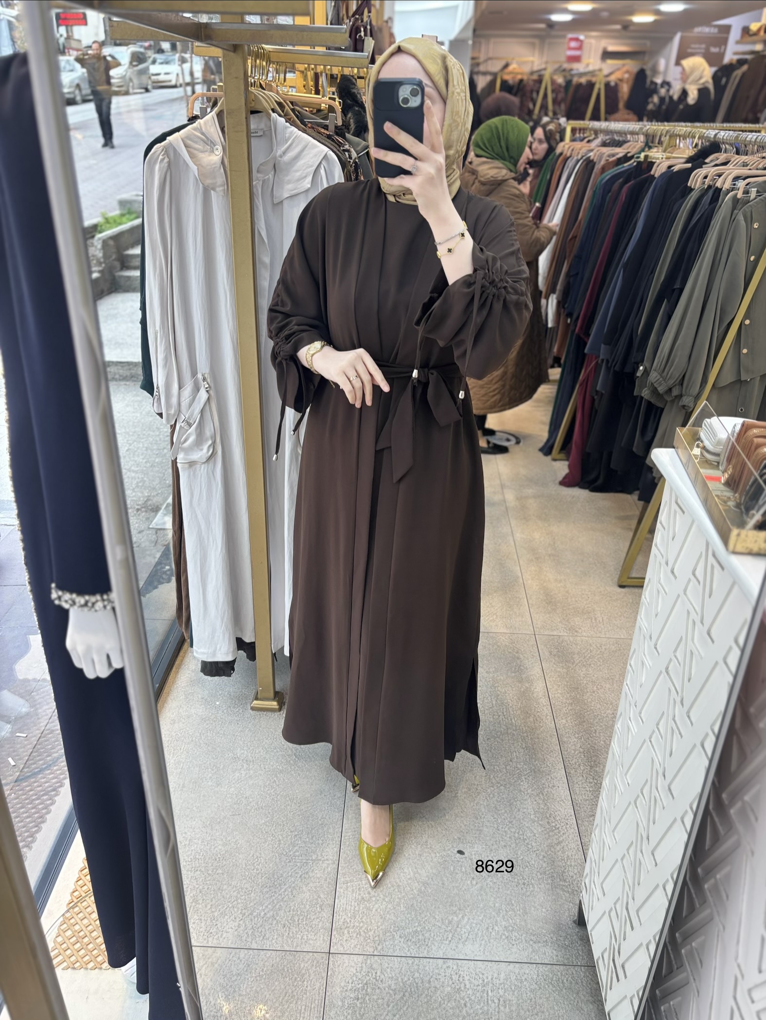 8629 Belden Bağlamalı Elbise - Görsel 1