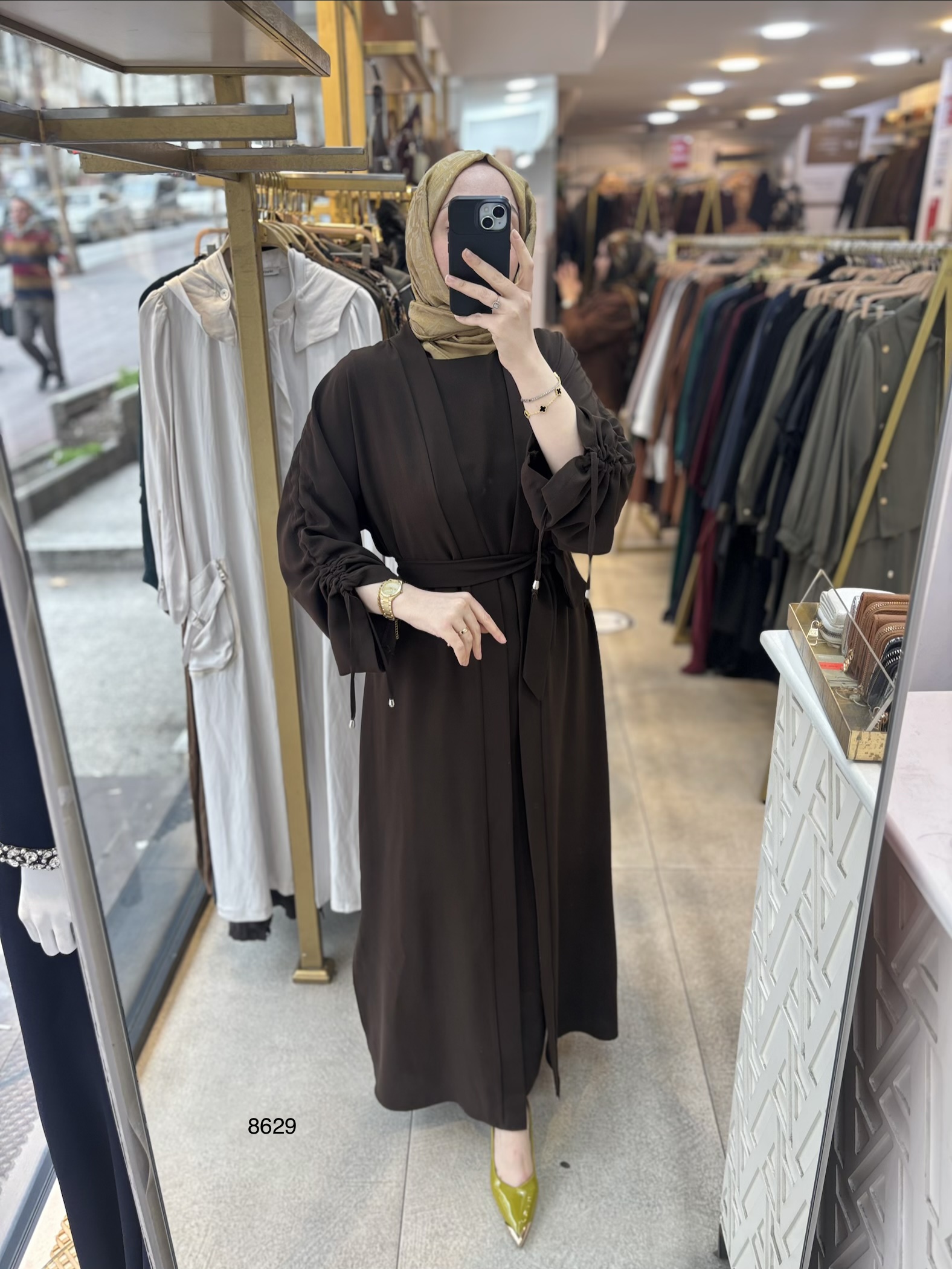 8629 Belden Bağlamalı Elbise - Görsel 3