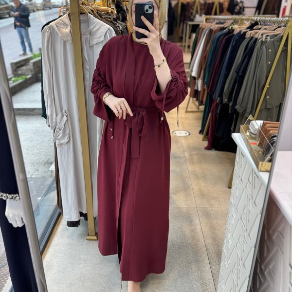 8629 Belden Bağlamalı Elbise - Görsel 12