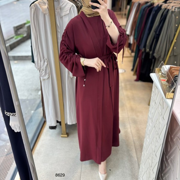 8629 Belden Bağlamalı Elbise - Görsel 16