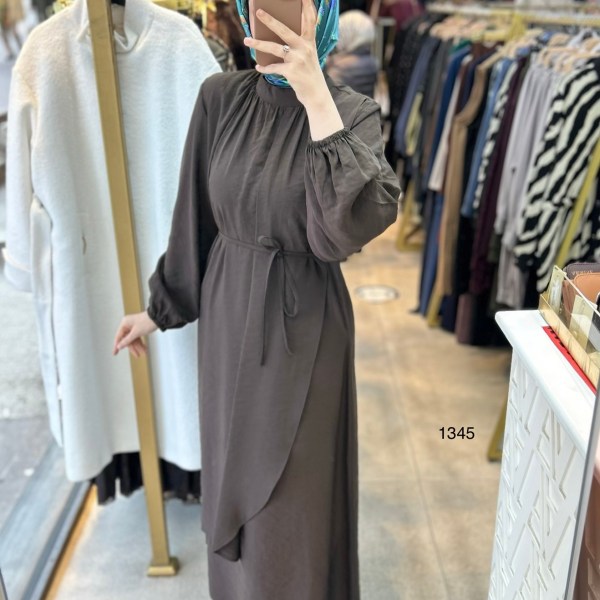 1345 Asimetrik Kesim Elbise - Görsel 20