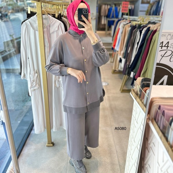 A5080 Ribana Detaylı Oysho Kumaş Takım - Görsel 13