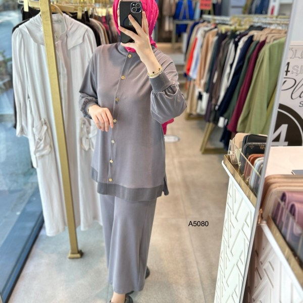 A5080 Ribana Detaylı Oysho Kumaş Takım - Görsel 15