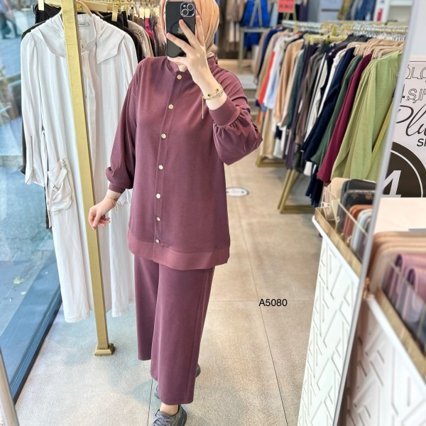 A5080 Ribana Detaylı Oysho Kumaş Takım - Görsel 4