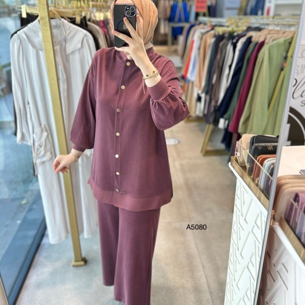 A5080 Ribana Detaylı Oysho Kumaş Takım - Görsel 1