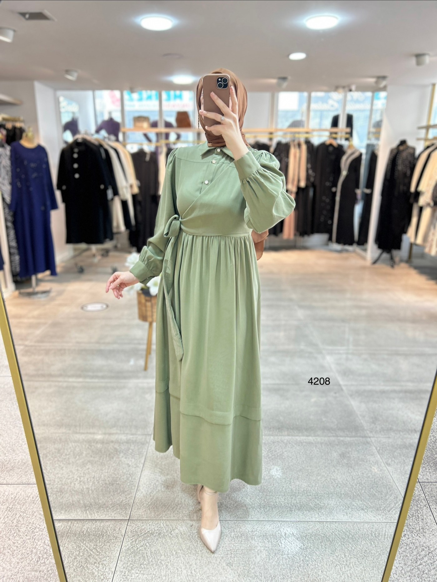 4208 Önden Bağlamalı Elbise