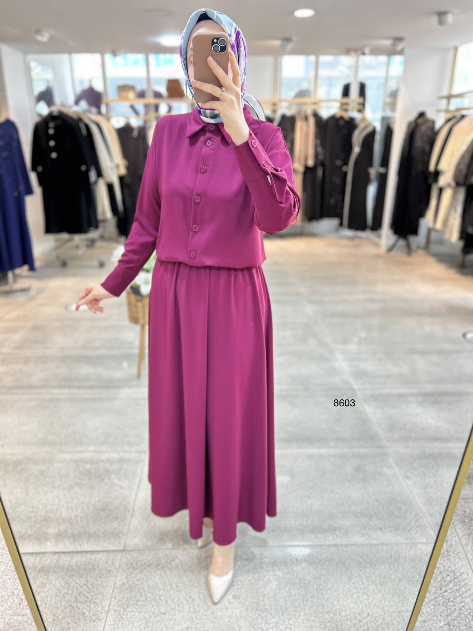 8603 Düğme Detaylı Etekli Takım - Görsel 7