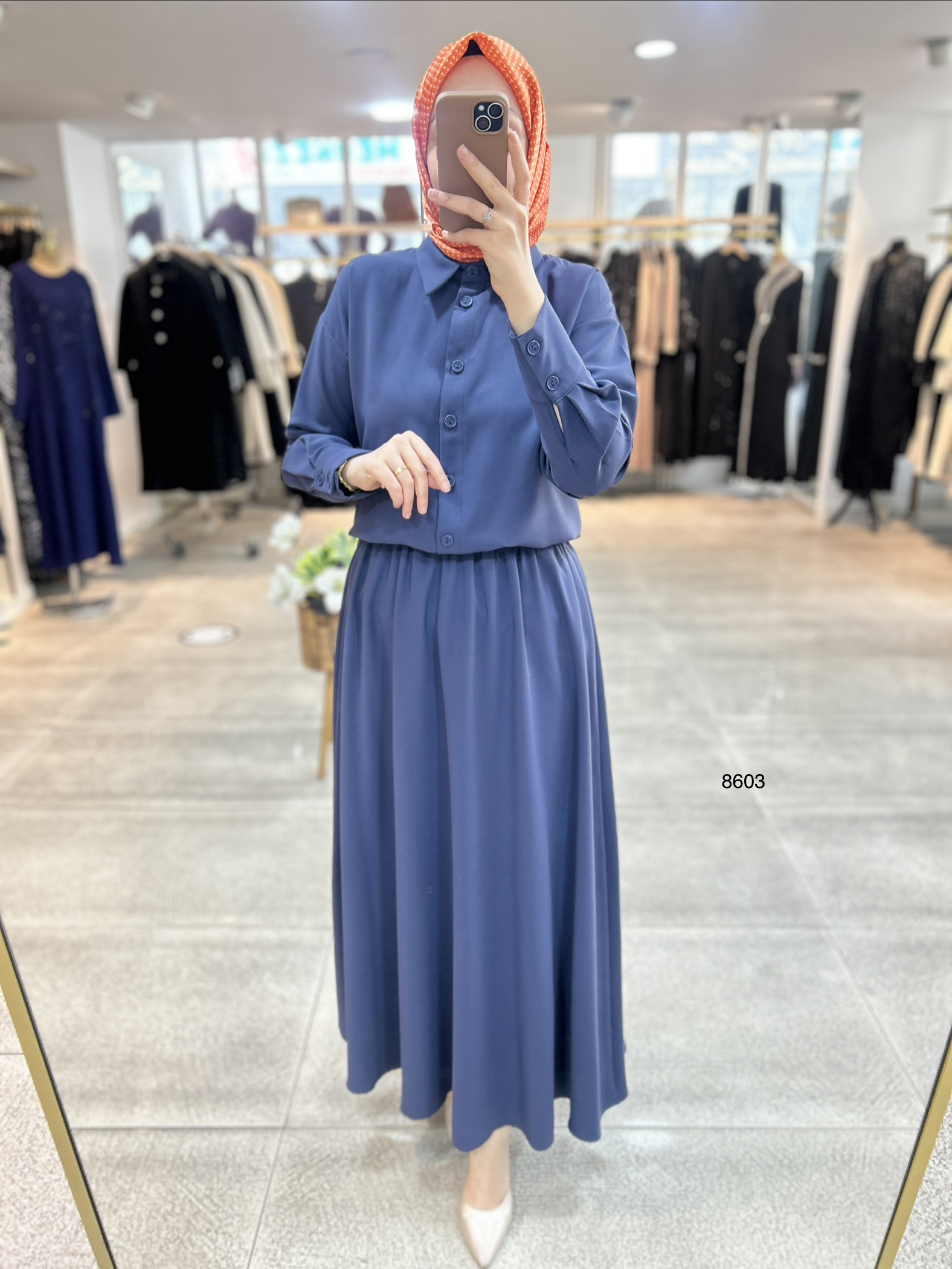 8603 Düğme Detaylı Etekli Takım - Görsel 9