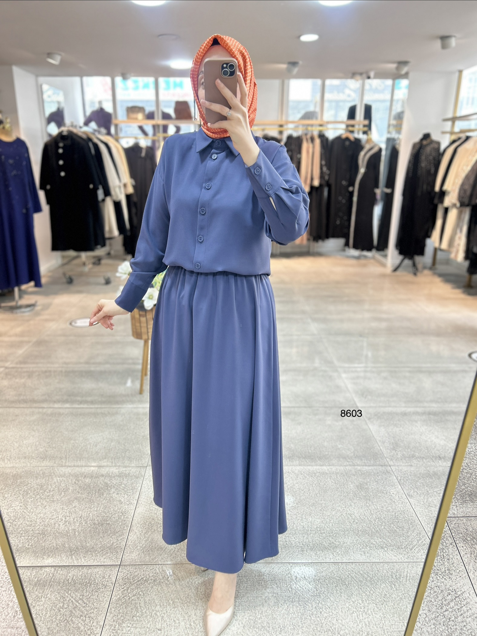 8603 Düğme Detaylı Etekli Takım - Görsel 15