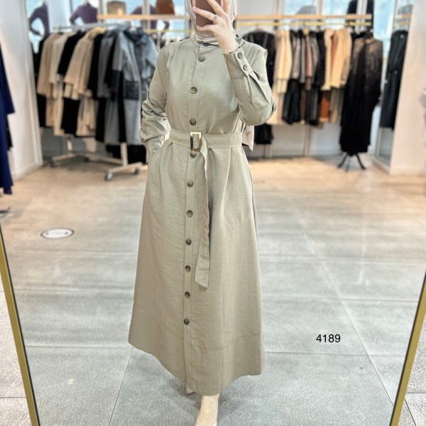 4189 Düğmeli Boydan Elbise - Görsel 8