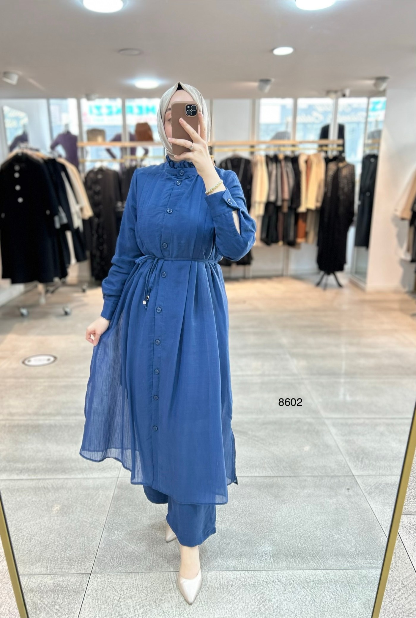 8602 Vual Kumaş Kemerli Takım