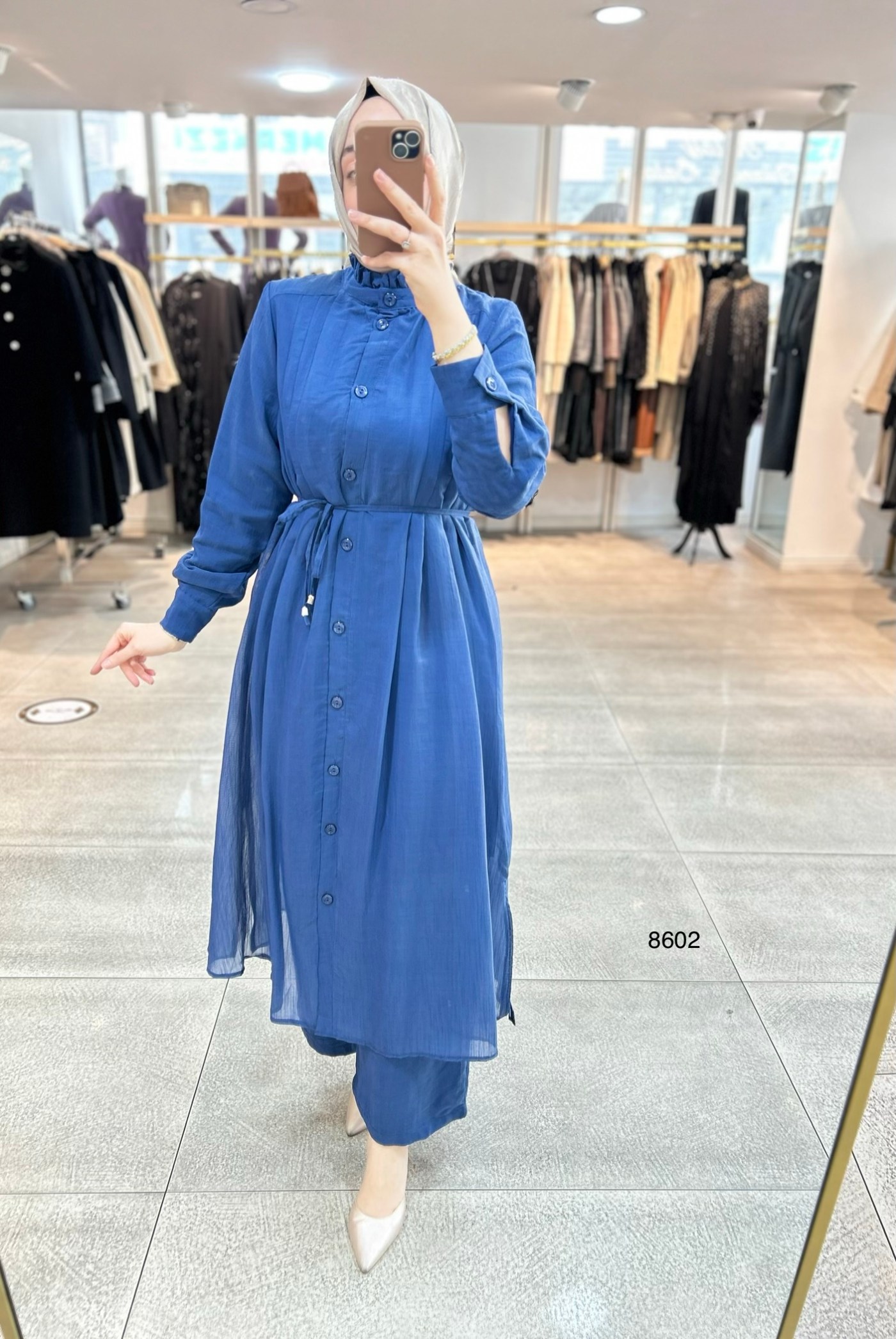 8602 Vual Kumaş Kemerli Takım