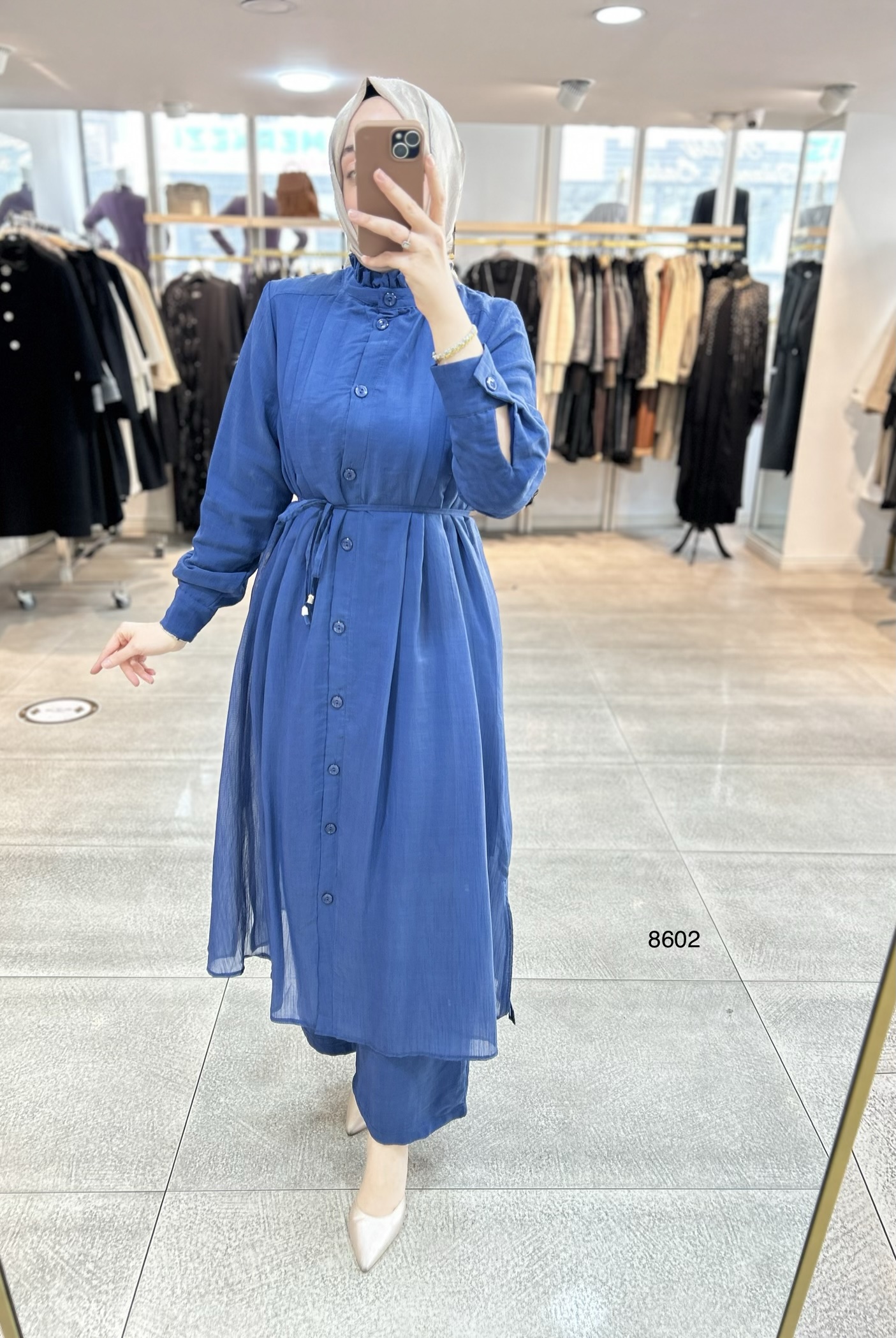 8602 Vual Kumaş Kemerli Takım - Görsel 15