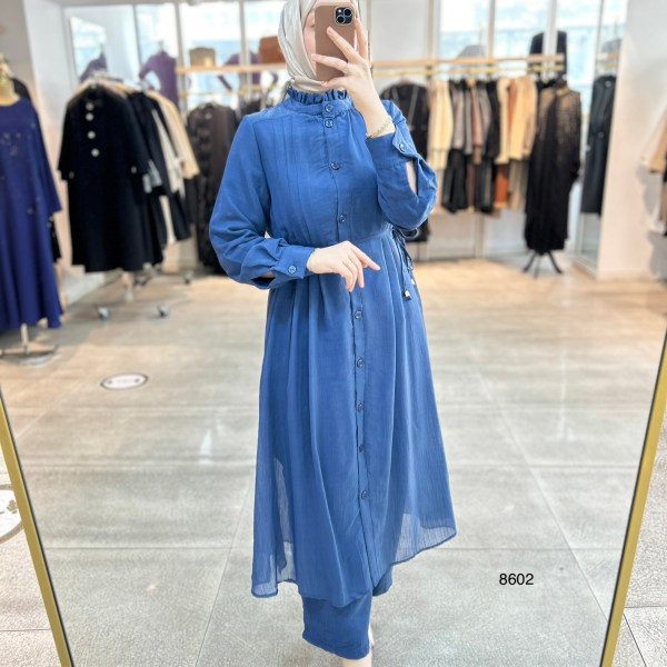 8602 Vual Kumaş Kemerli Takım - Görsel 16