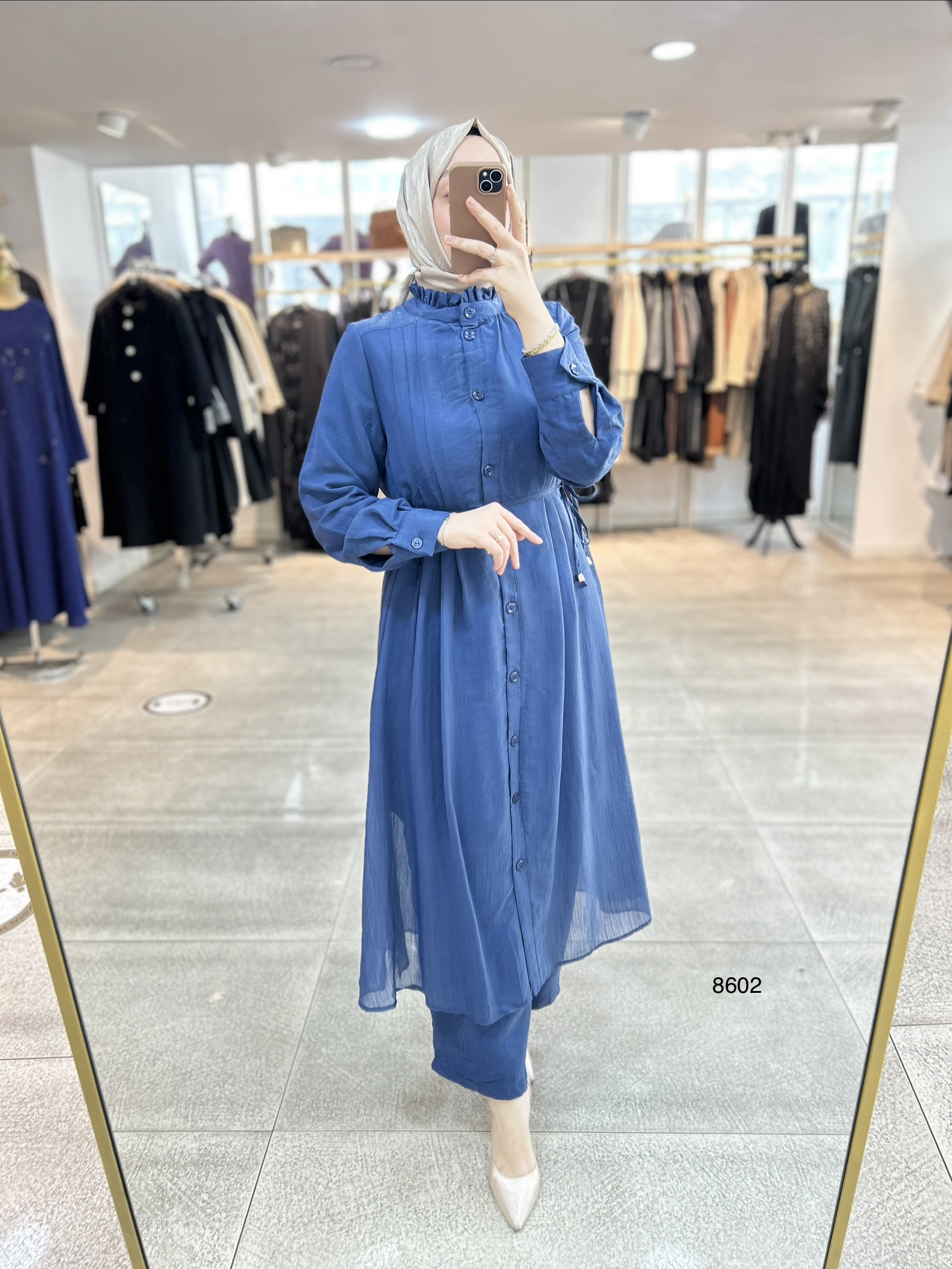 8602 Vual Kumaş Kemerli Takım - Görsel 16