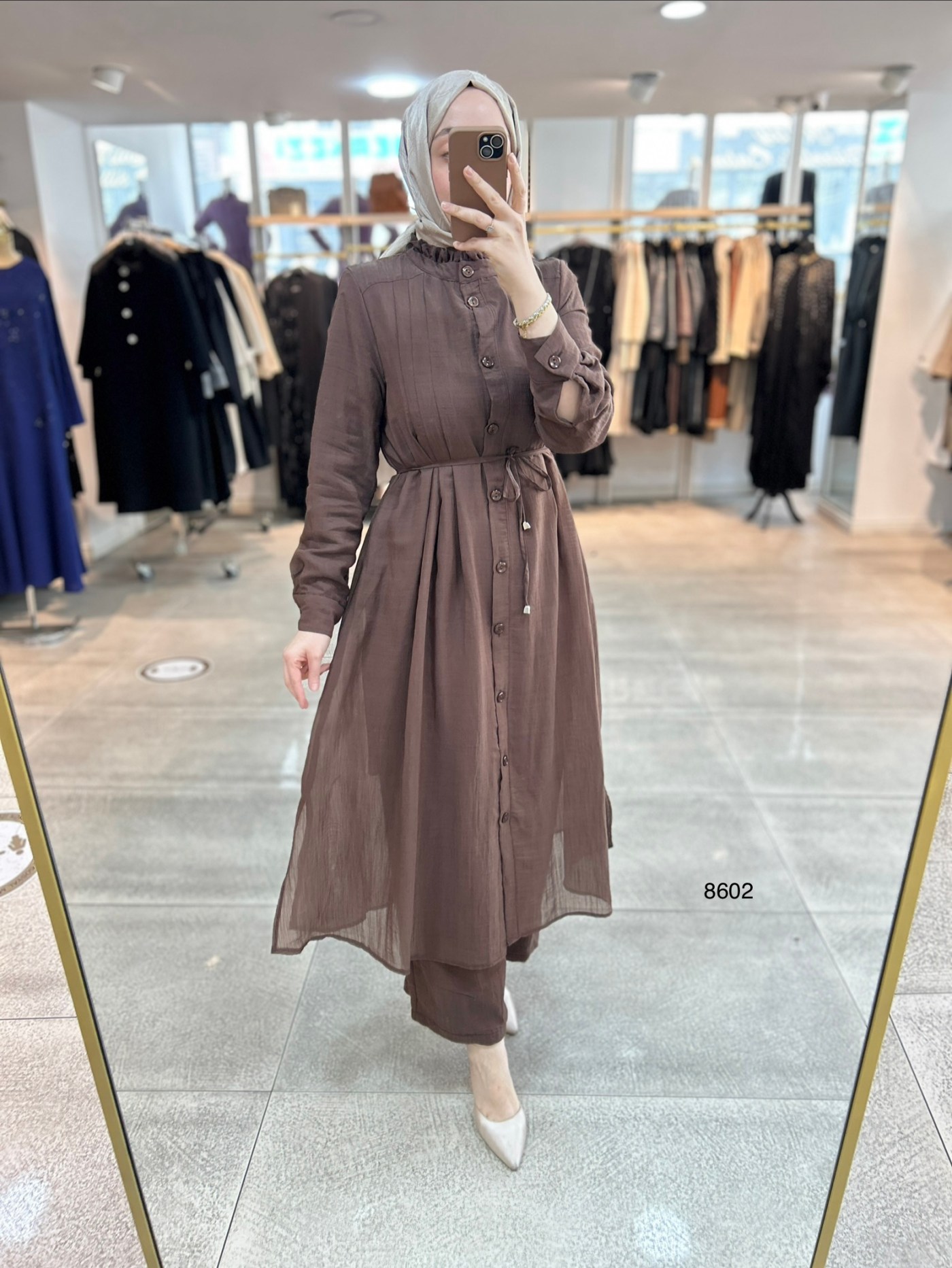 8602 Vual Kumaş Kemerli Takım