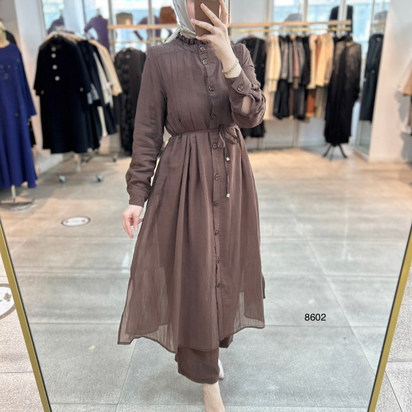 8602 Vual Kumaş Kemerli Takım - Görsel 10