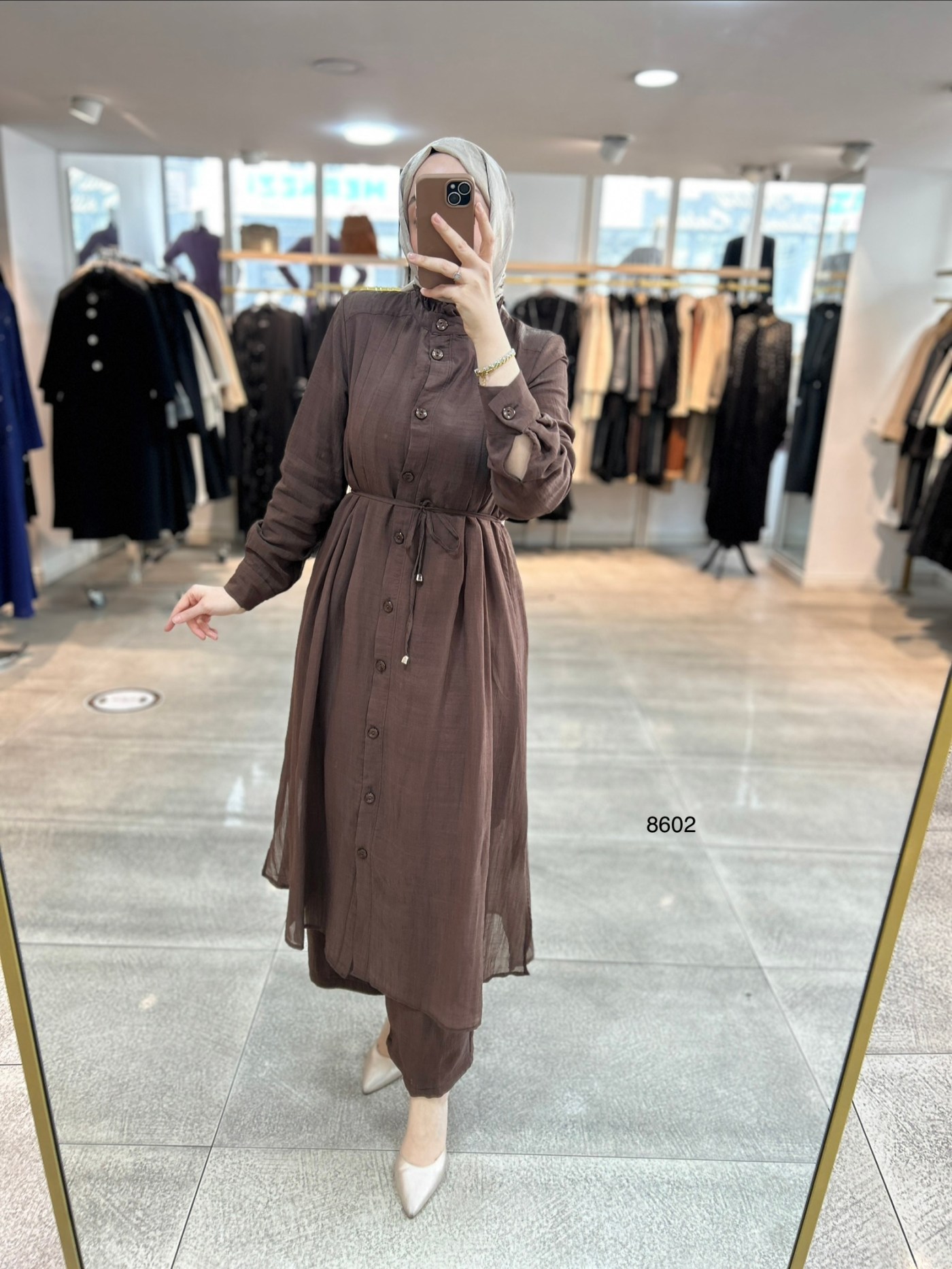 8602 Vual Kumaş Kemerli Takım