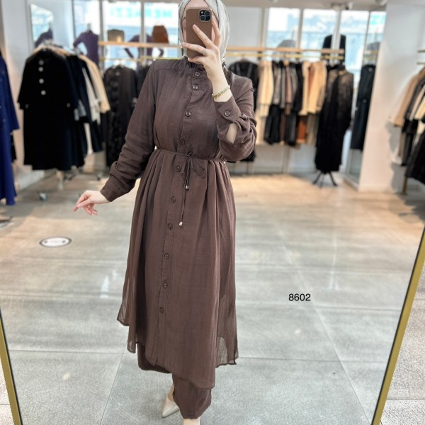 8602 Vual Kumaş Kemerli Takım - Görsel 14