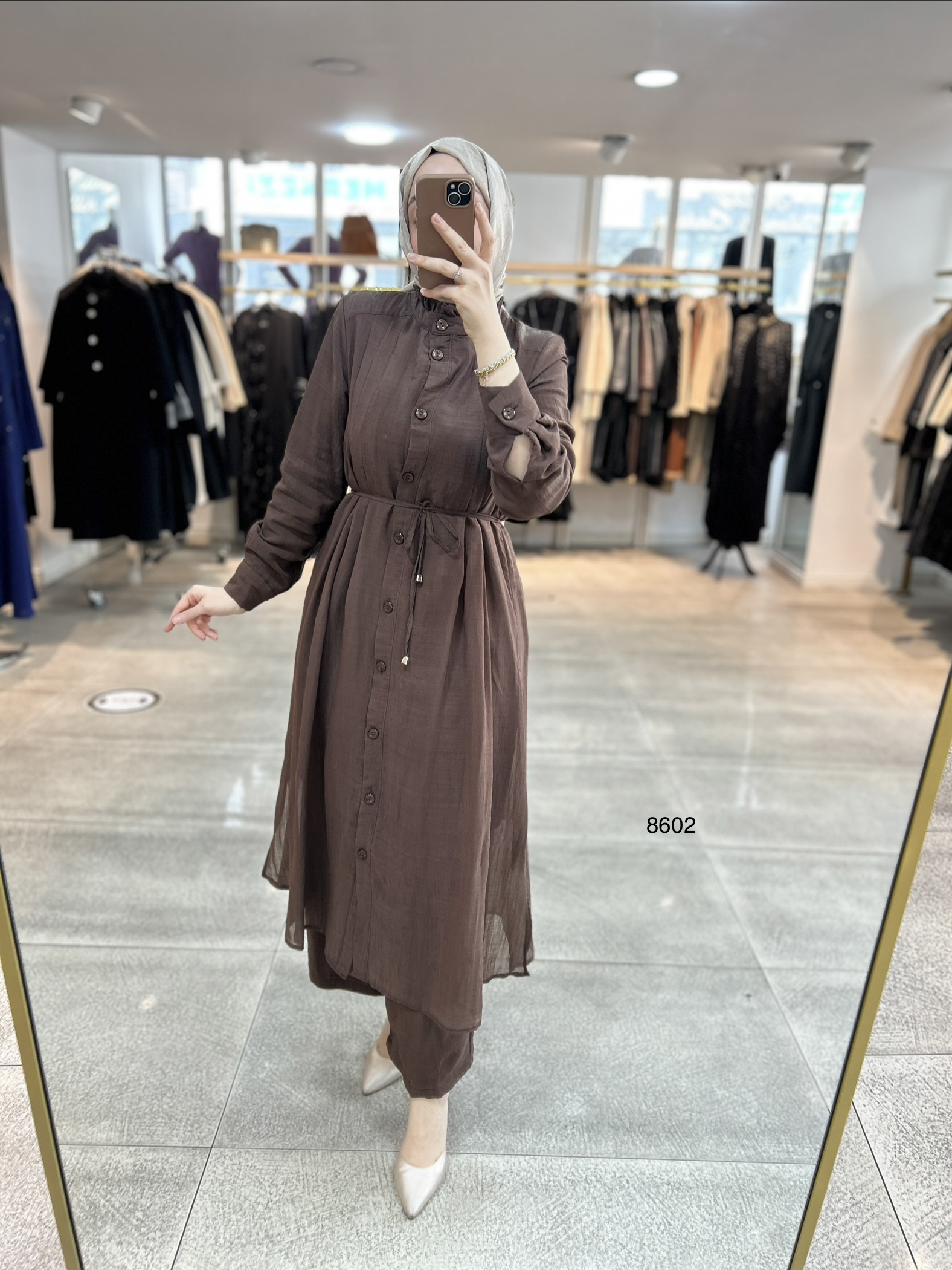 8602 Vual Kumaş Kemerli Takım - Görsel 14