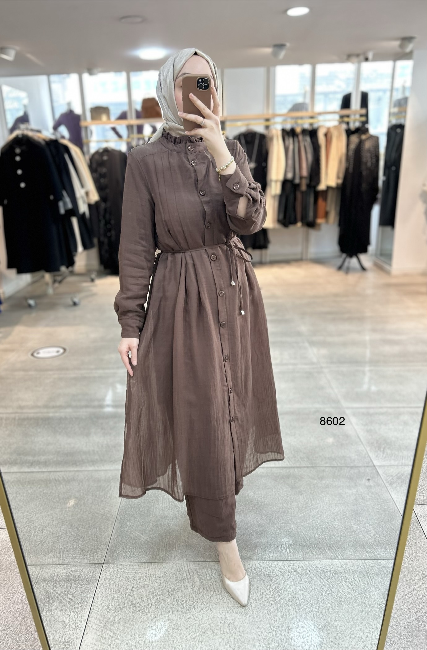 8602 Vual Kumaş Kemerli Takım