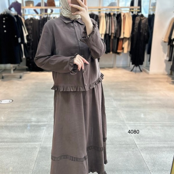 4080 Tencel Kumaş Etekli Takım - Görsel 9