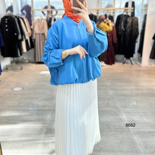 8662 Fermuarlı Boomber Ceket - Görsel 13