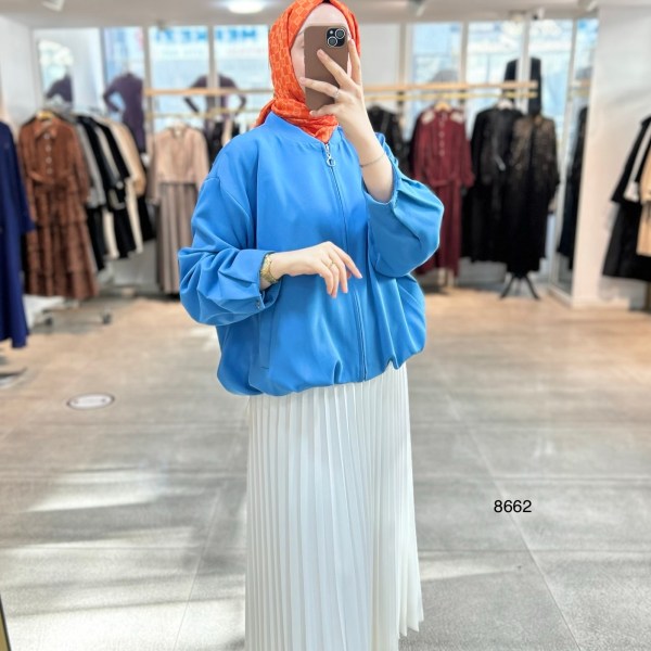 8662 Fermuarlı Boomber Ceket - Görsel 12