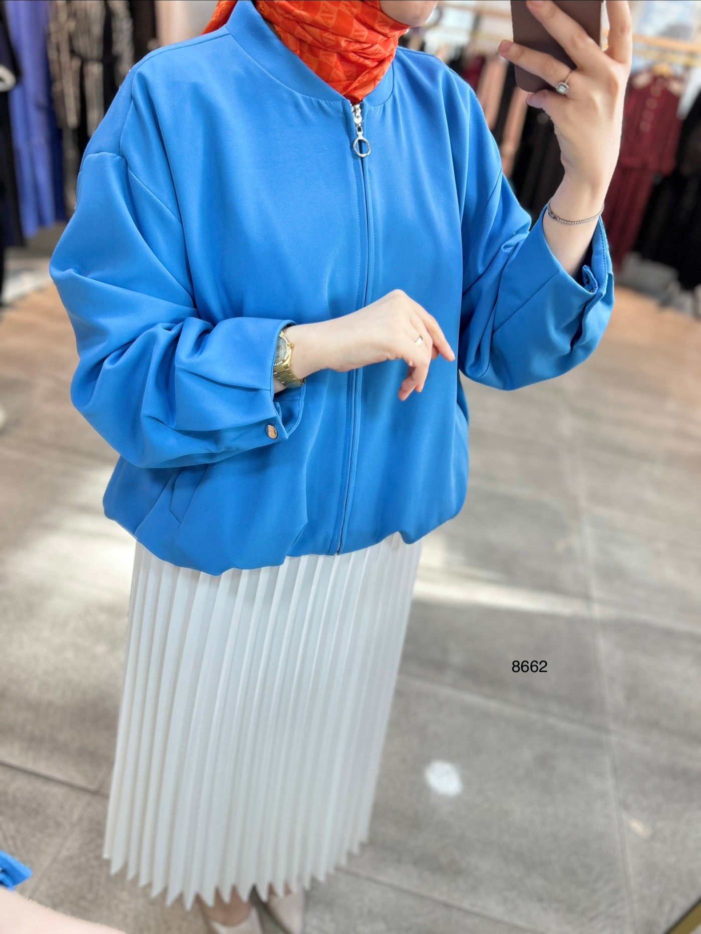 8662 Fermuarlı Boomber Ceket