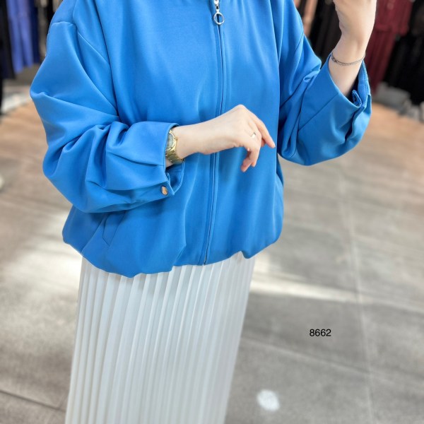 8662 Fermuarlı Boomber Ceket - Görsel 9