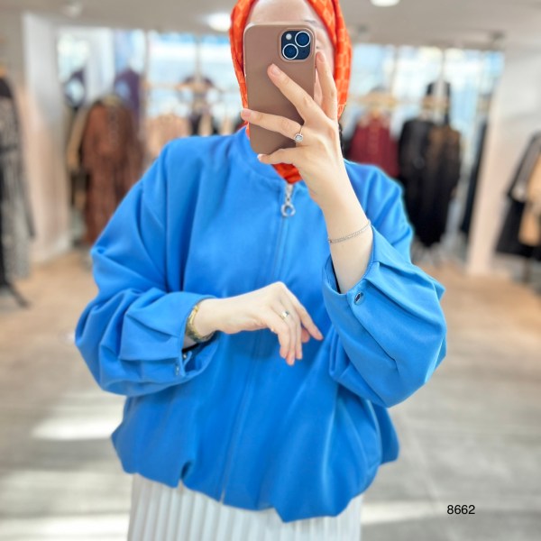 8662 Fermuarlı Boomber Ceket - Görsel 10