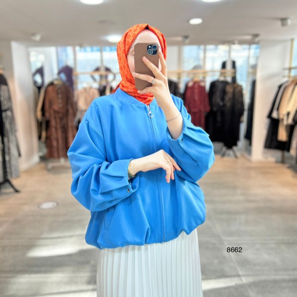 8662 Fermuarlı Boomber Ceket - Görsel 11