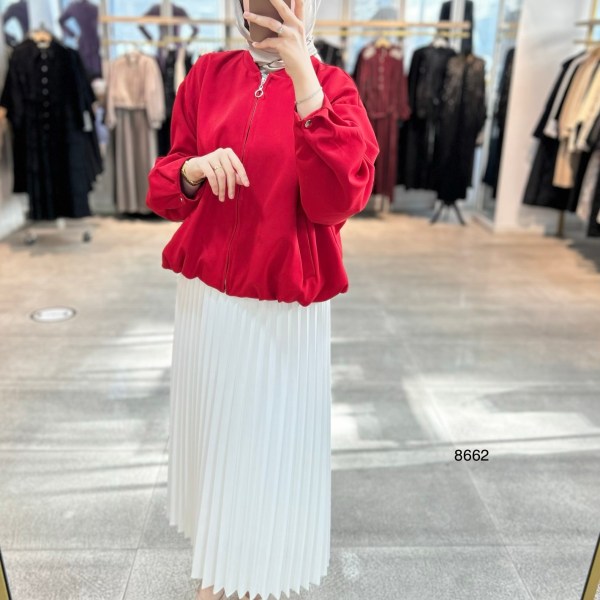 8662 Fermuarlı Boomber Ceket - Görsel 6