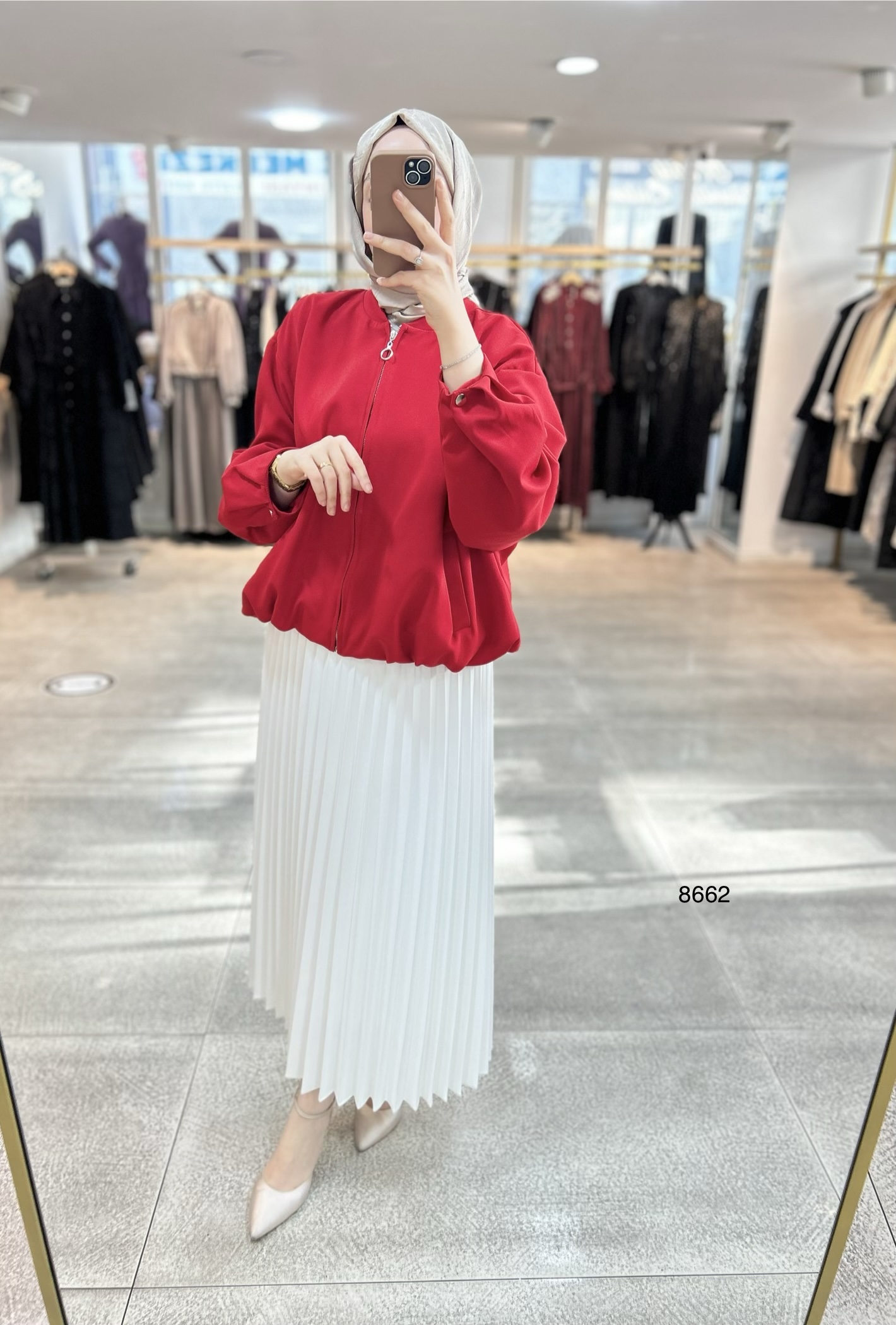 8662 Fermuarlı Boomber Ceket - Görsel 6