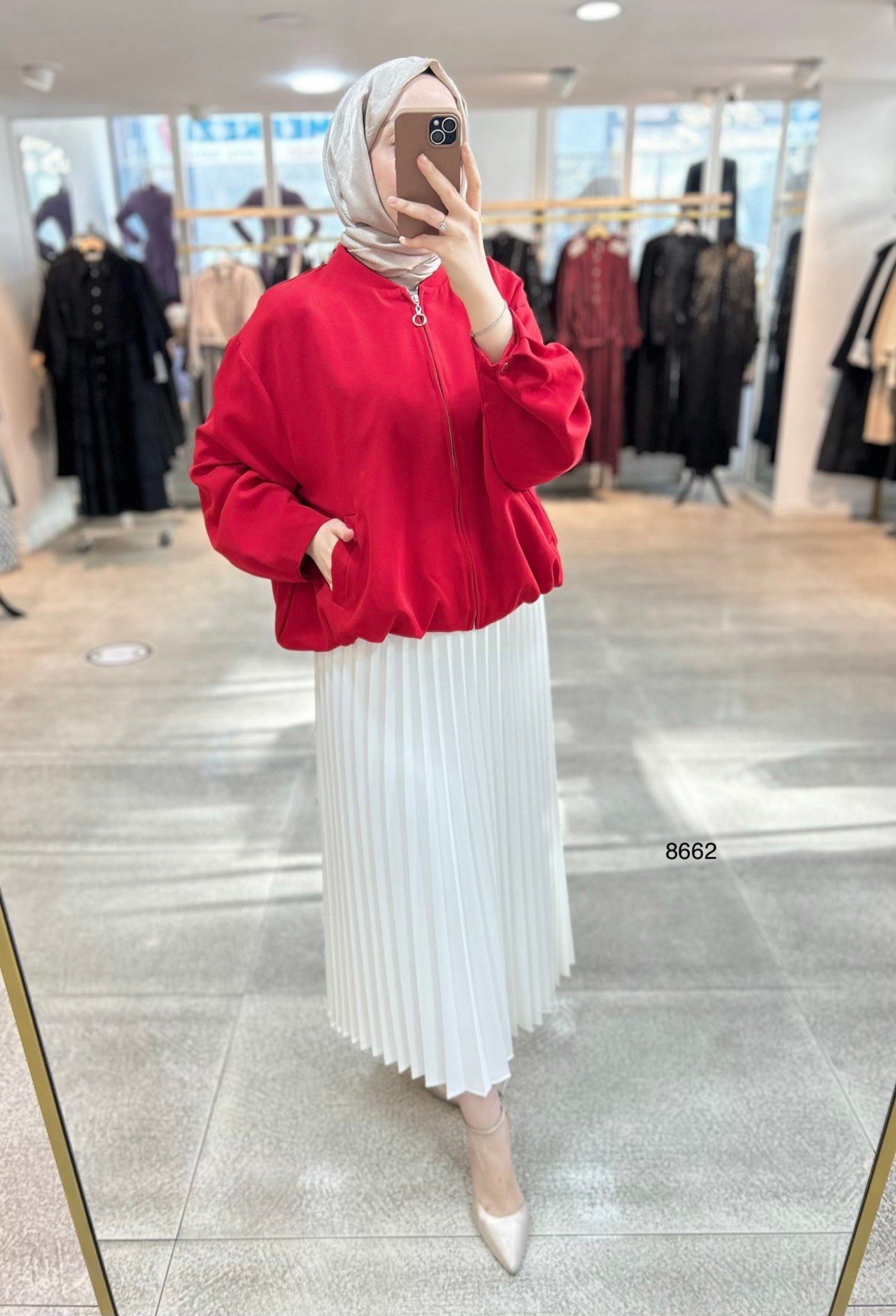 8662 Fermuarlı Boomber Ceket