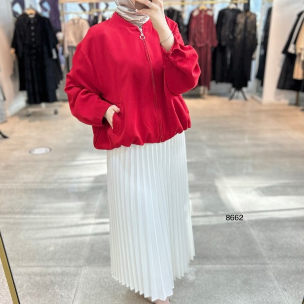 8662 Fermuarlı Boomber Ceket - Görsel 8