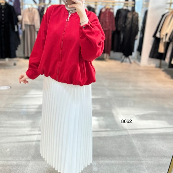 8662 Fermuarlı Boomber Ceket - Görsel 14