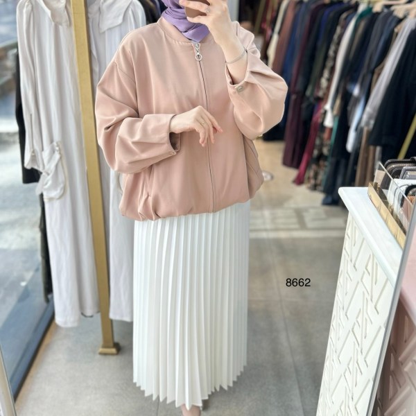 8662 Fermuarlı Boomber Ceket - Görsel 3