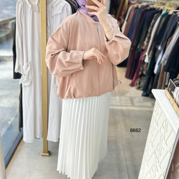 8662 Fermuarlı Boomber Ceket - Görsel 4