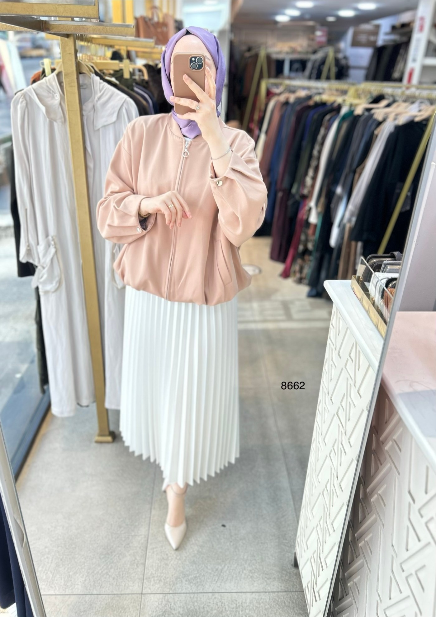 8662 Fermuarlı Boomber Ceket