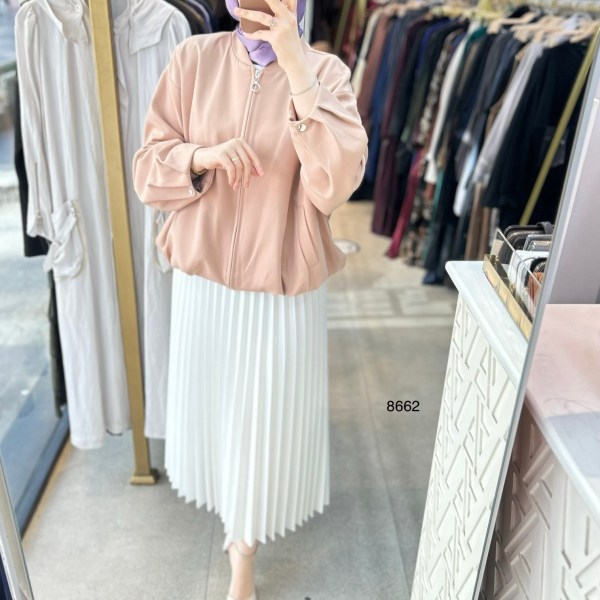 8662 Fermuarlı Boomber Ceket - Görsel 1