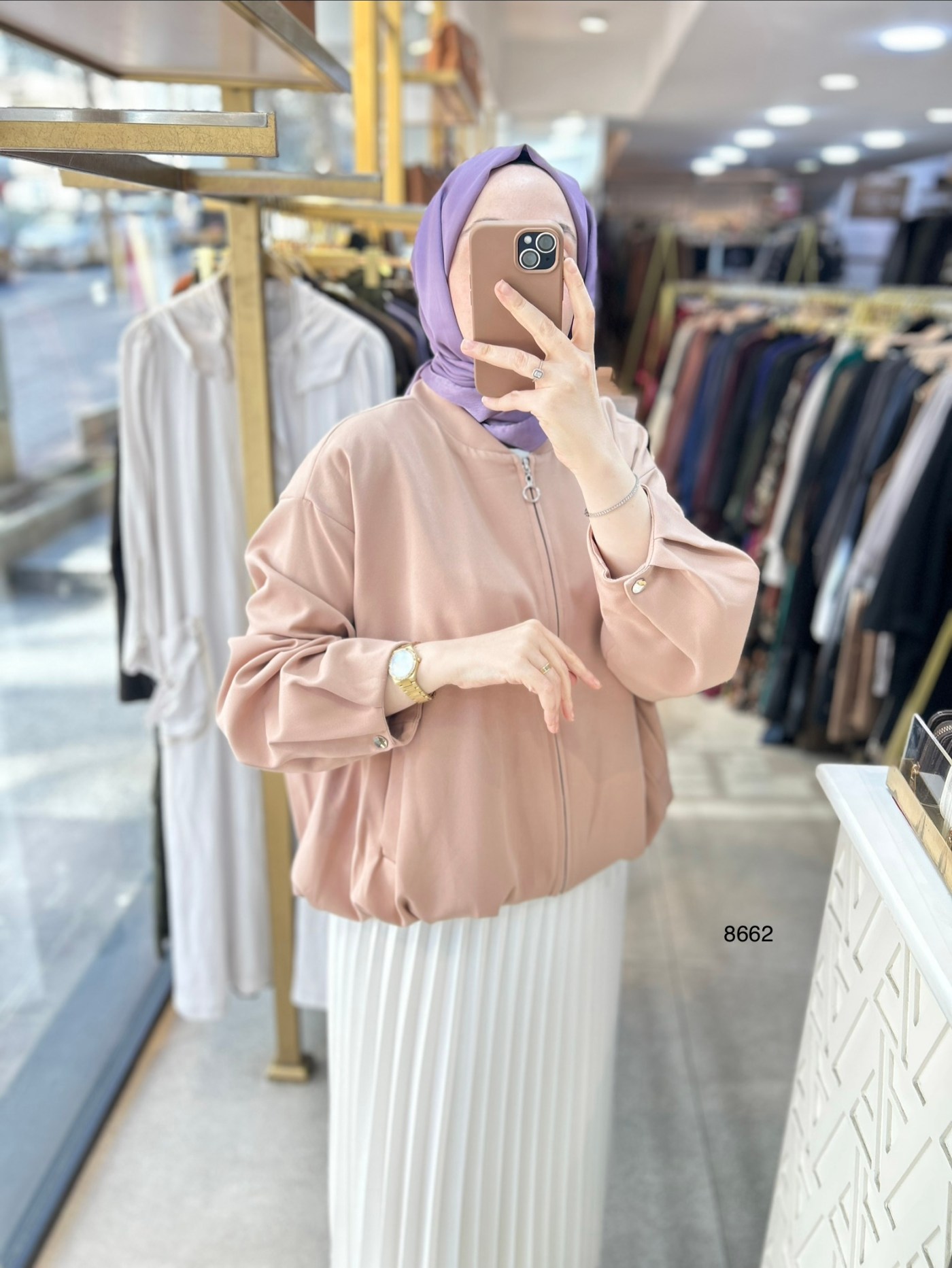 8662 Fermuarlı Boomber Ceket