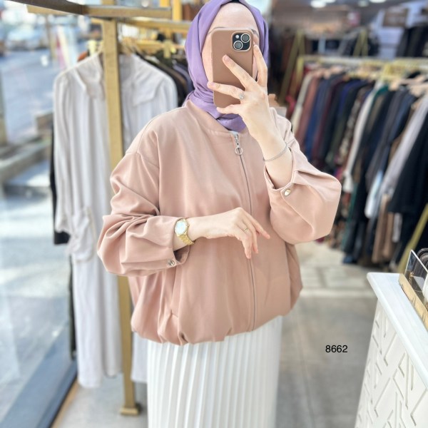 8662 Fermuarlı Boomber Ceket - Görsel 2